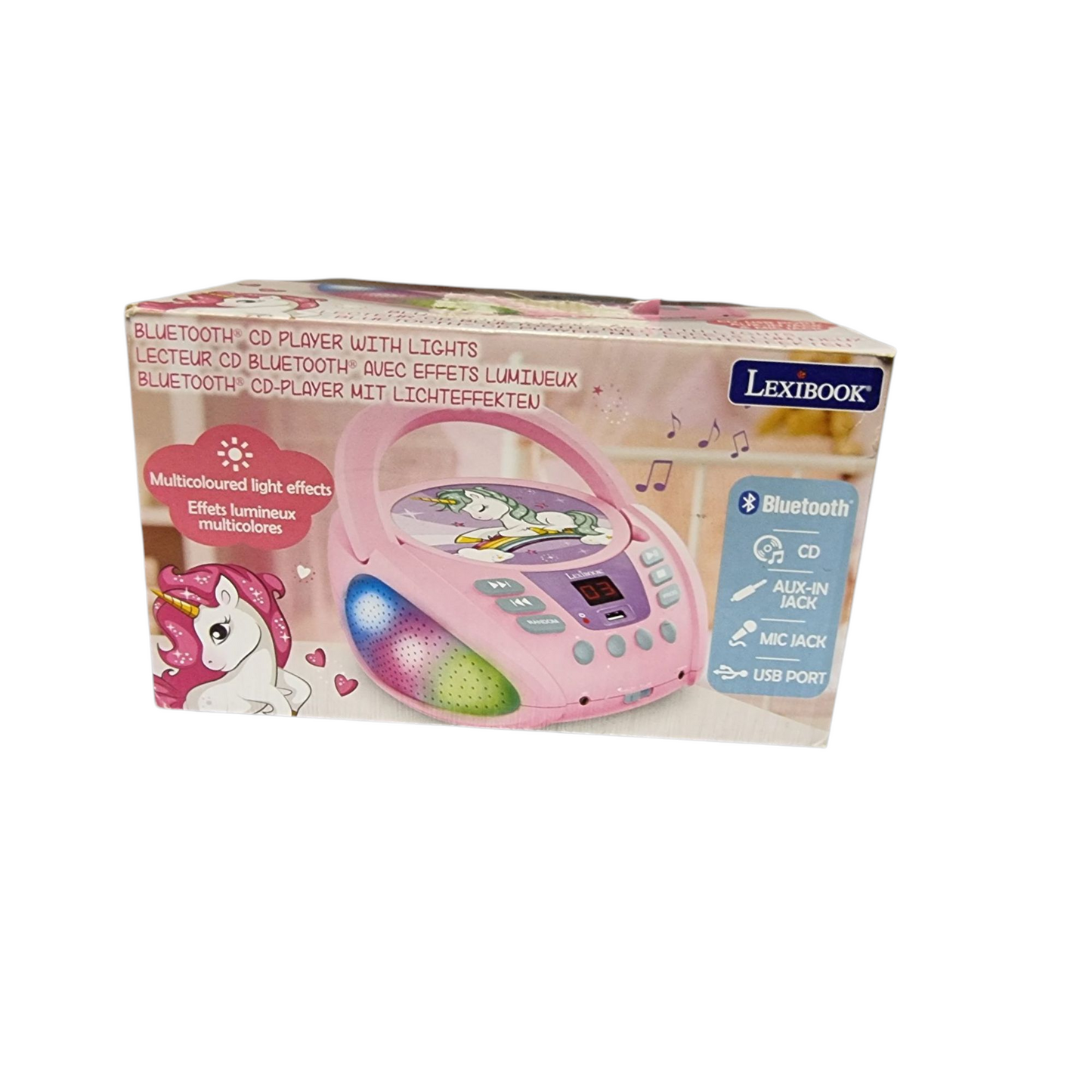 🦄 Unicorn Bluetooth CD-Player für Kinder – Musikspaß in Regenbogenfarben!