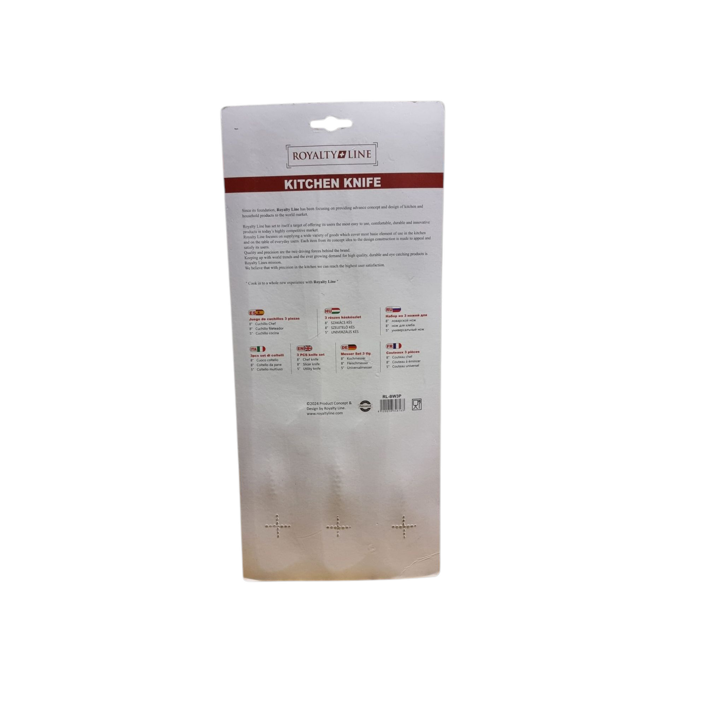 ROYALTY+LINE 3 Kitchen Knife 1 Chef Knife 1 Slicer Knife 1 Utility Knife