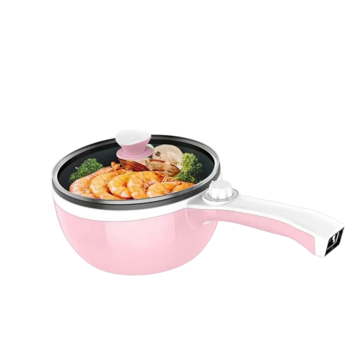 🍳 Vocha Elektrische Pfanne & Hot Pot – 1,5 L Mini-Multikocher in Rose